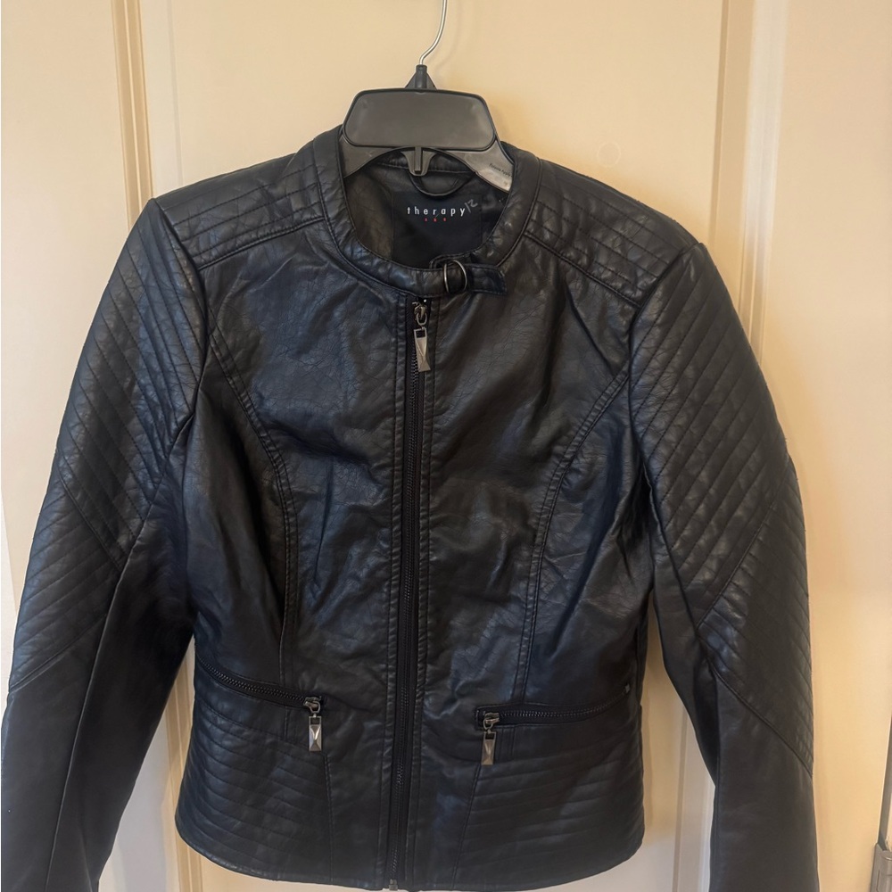 Black Pleather Jacket by Therapy